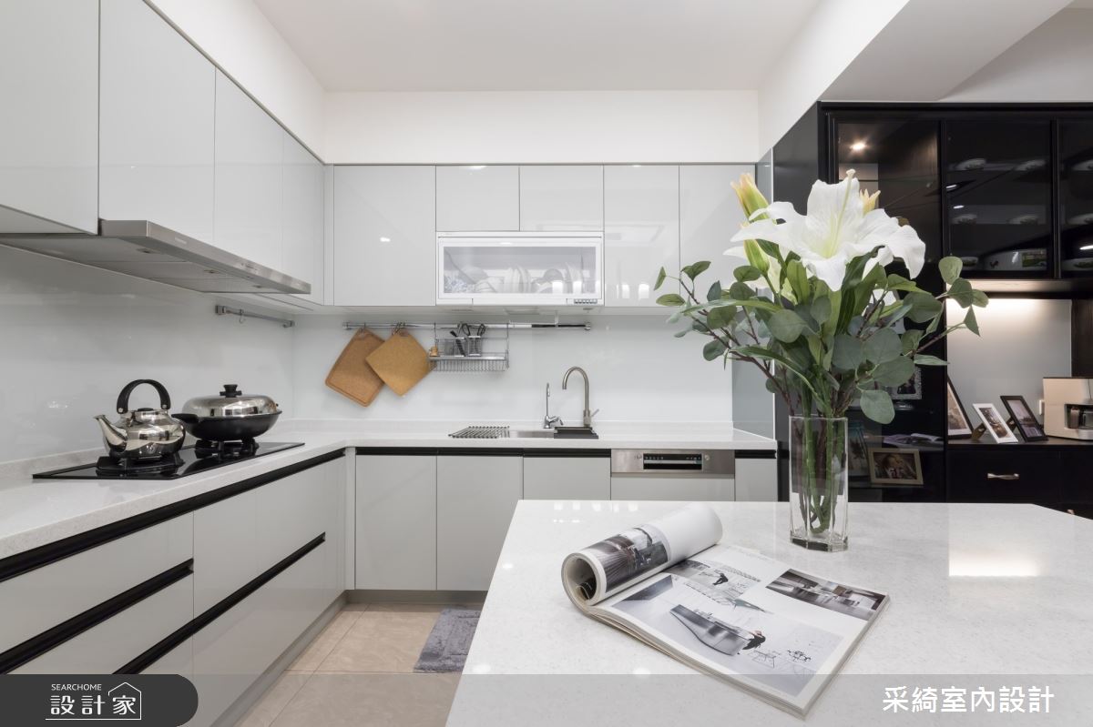 46坪新古屋(10年以下)＿混搭風餐廳廚房中島案例圖片＿采綺室內設計＿采綺_莫蘭迪之吻之19
