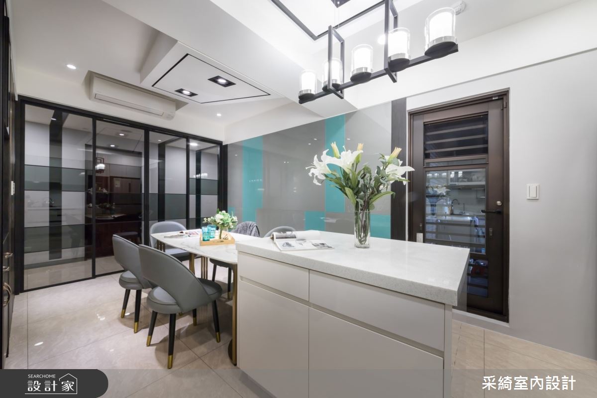 46坪新古屋(10年以下)＿混搭風餐廳廚房中島案例圖片＿采綺室內設計＿采綺_莫蘭迪之吻之20