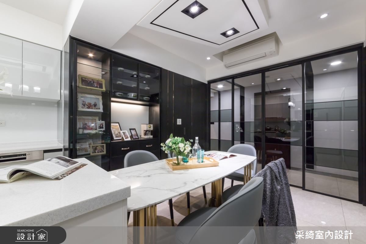 46坪新古屋(10年以下)＿混搭風餐廳廚房中島案例圖片＿采綺室內設計＿采綺_莫蘭迪之吻之21