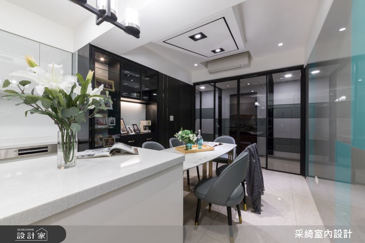 46坪新古屋(10年以下)＿混搭風餐廳廚房中島案例圖片＿采綺室內設計＿采綺_莫蘭迪之吻之22