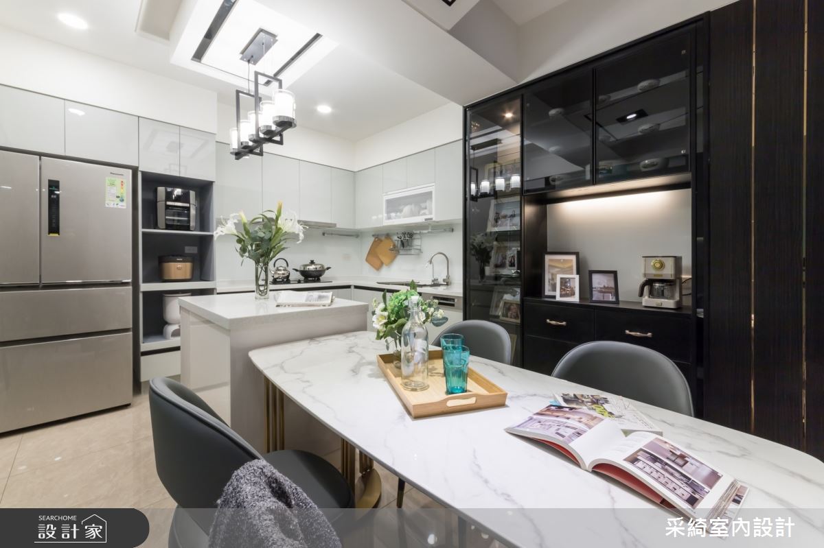 46坪新古屋(10年以下)＿混搭風餐廳廚房中島案例圖片＿采綺室內設計＿采綺_莫蘭迪之吻之15