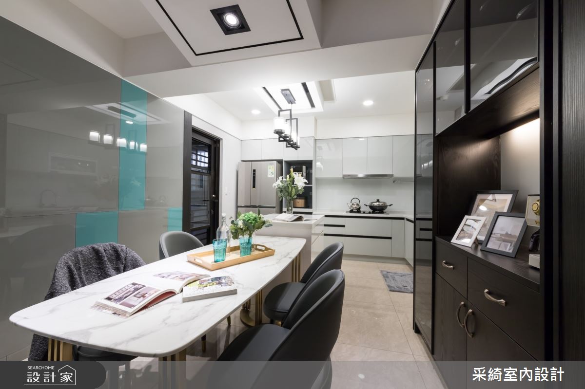 46坪新古屋(10年以下)＿混搭風餐廳廚房中島案例圖片＿采綺室內設計＿采綺_莫蘭迪之吻之16