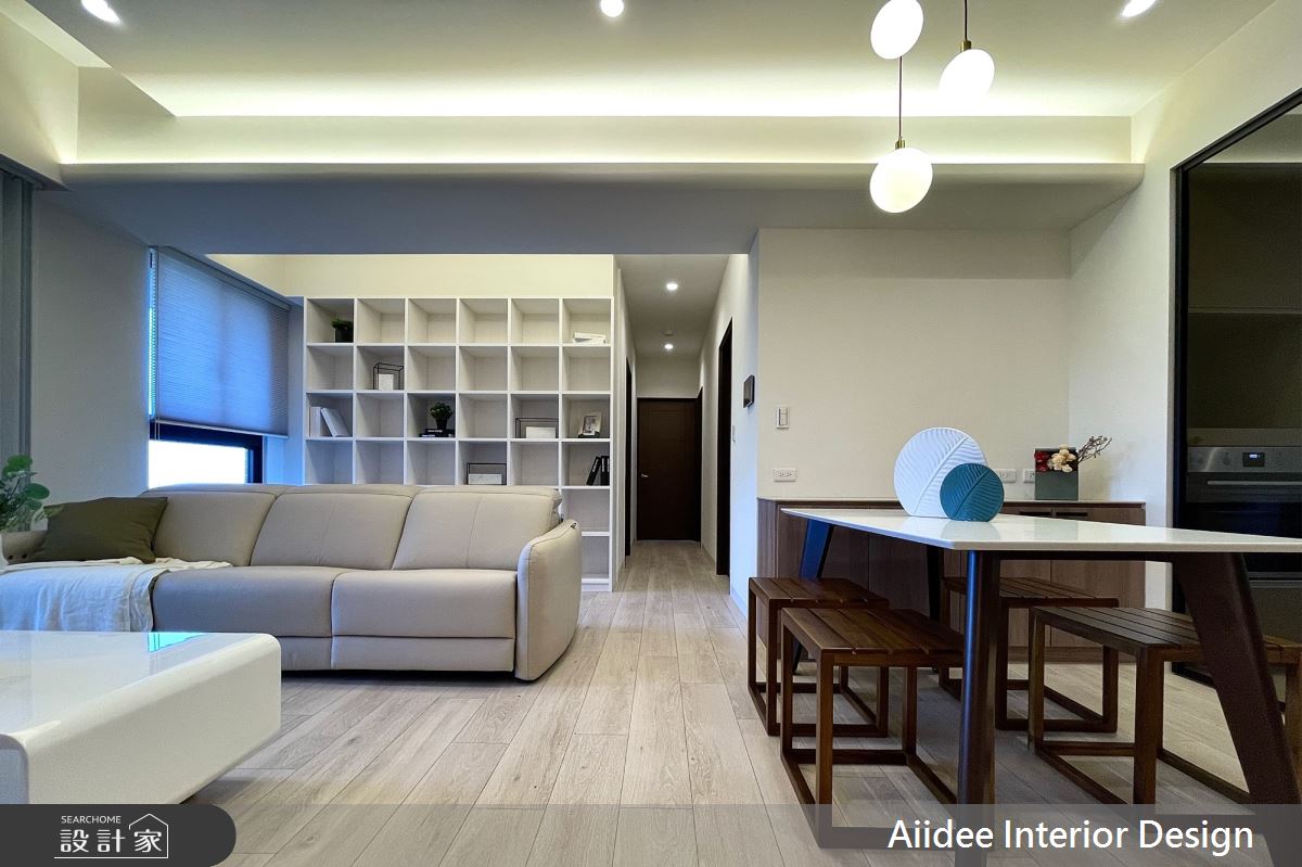 新成屋(5年以下)＿現代無印簡約風客廳餐廳案例圖片＿艾迪室內裝修設計有限公司 AIIDEE Design＿艾迪04_左營翡翠流域_17.5坪現代無印簡約風_高雄室內設計之2