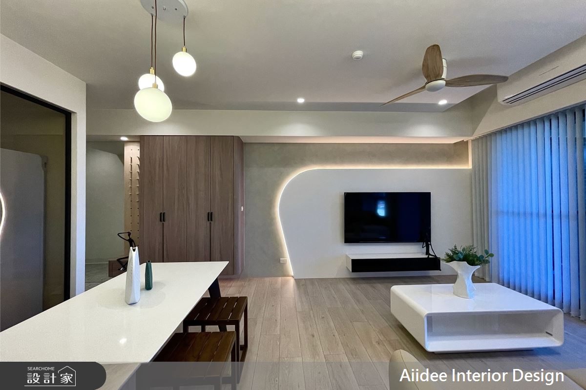 新成屋(5年以下)＿現代無印簡約風客廳餐廳案例圖片＿艾迪室內裝修設計有限公司 AIIDEE Design＿艾迪04_左營翡翠流域_17.5坪現代無印簡約風_高雄室內設計之5
