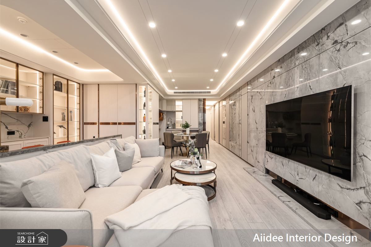 45坪新成屋(5年以下)＿現代美式風客廳餐廳書房案例圖片＿艾迪室內裝修設計有限公司 AIIDEE Design＿艾迪03_中山極上_45坪現代美式風_高雄室內設計之1