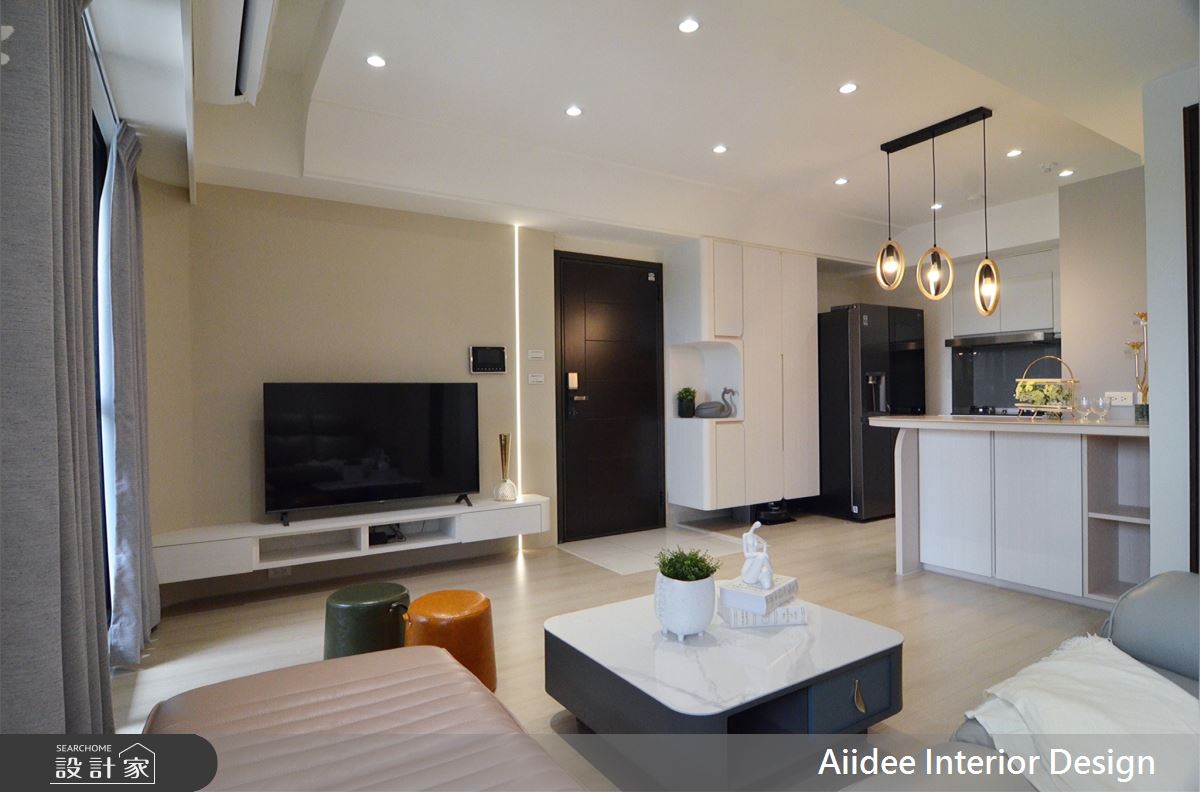 18坪新成屋(5年以下)＿其他玄關客廳餐廳廚房中島案例圖片＿艾迪室內裝修設計有限公司 AIIDEE Design＿艾迪10_高雄前鎮-心灣LRT_18坪現代簡約風_高雄室內設計之1
