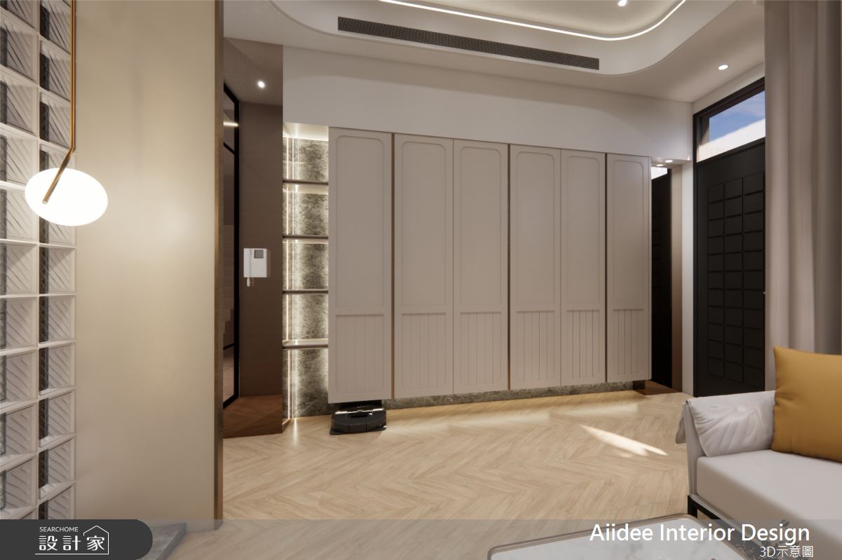 25坪新成屋(5年以下)＿輕奢風玄關客廳案例圖片＿艾迪室內裝修設計有限公司 AIIDEE Design＿艾迪11_屏東龍泉透天宅_25坪輕奢風_高雄室內設計之3