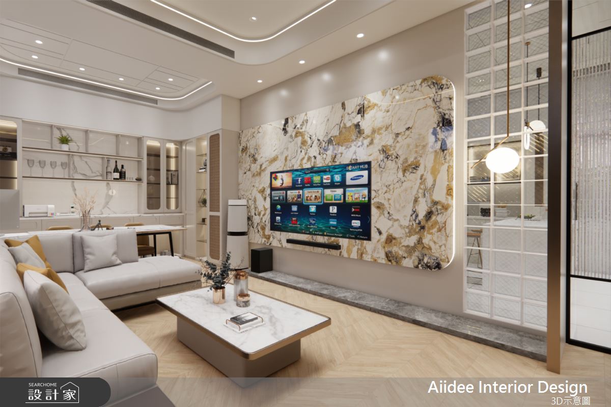 25坪新成屋(5年以下)＿輕奢風客廳案例圖片＿艾迪室內裝修設計有限公司 AIIDEE Design＿艾迪11_屏東龍泉透天宅_25坪輕奢風_高雄室內設計之4