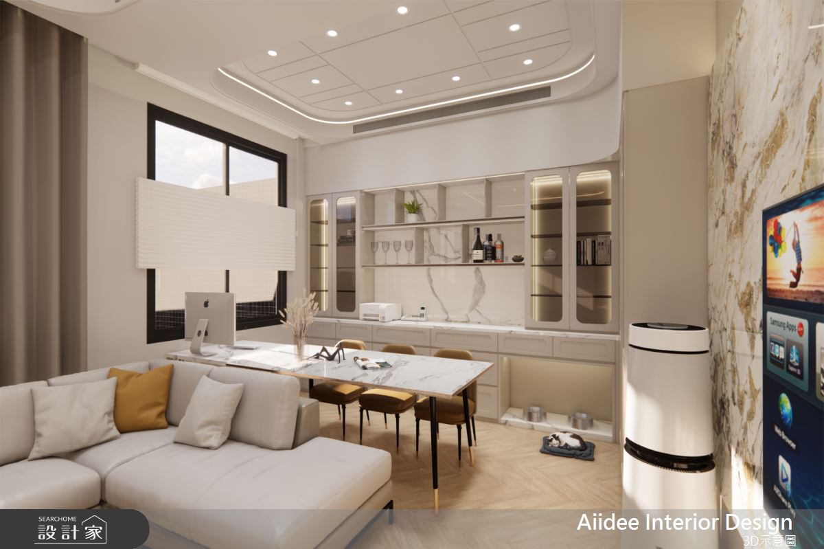 25坪新成屋(5年以下)＿輕奢風客廳餐廳案例圖片＿艾迪室內裝修設計有限公司 AIIDEE Design＿艾迪11_屏東龍泉透天宅_25坪輕奢風_高雄室內設計之5