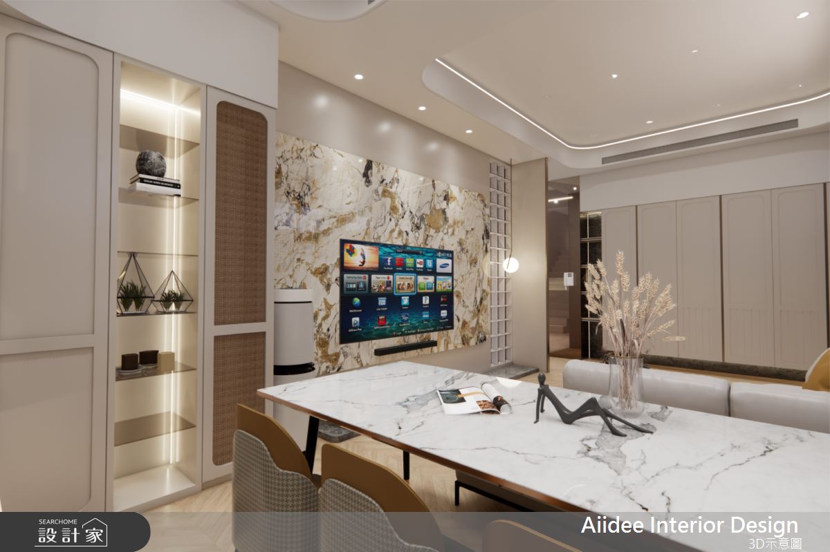 25坪新成屋(5年以下)＿輕奢風客廳餐廳案例圖片＿艾迪室內裝修設計有限公司 AIIDEE Design＿艾迪11_屏東龍泉透天宅_25坪輕奢風_高雄室內設計之6