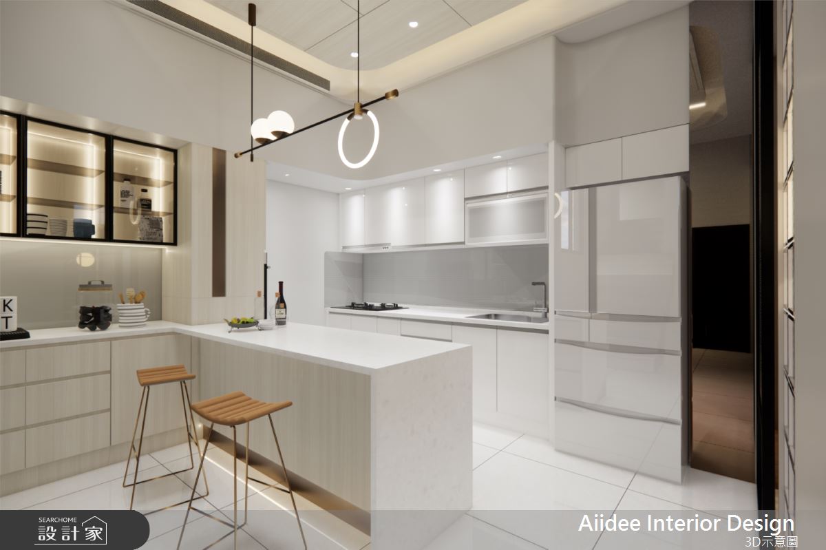 25坪新成屋(5年以下)＿輕奢風廚房吧檯中島案例圖片＿艾迪室內裝修設計有限公司 AIIDEE Design＿艾迪11_屏東龍泉透天宅_25坪輕奢風_高雄室內設計之7