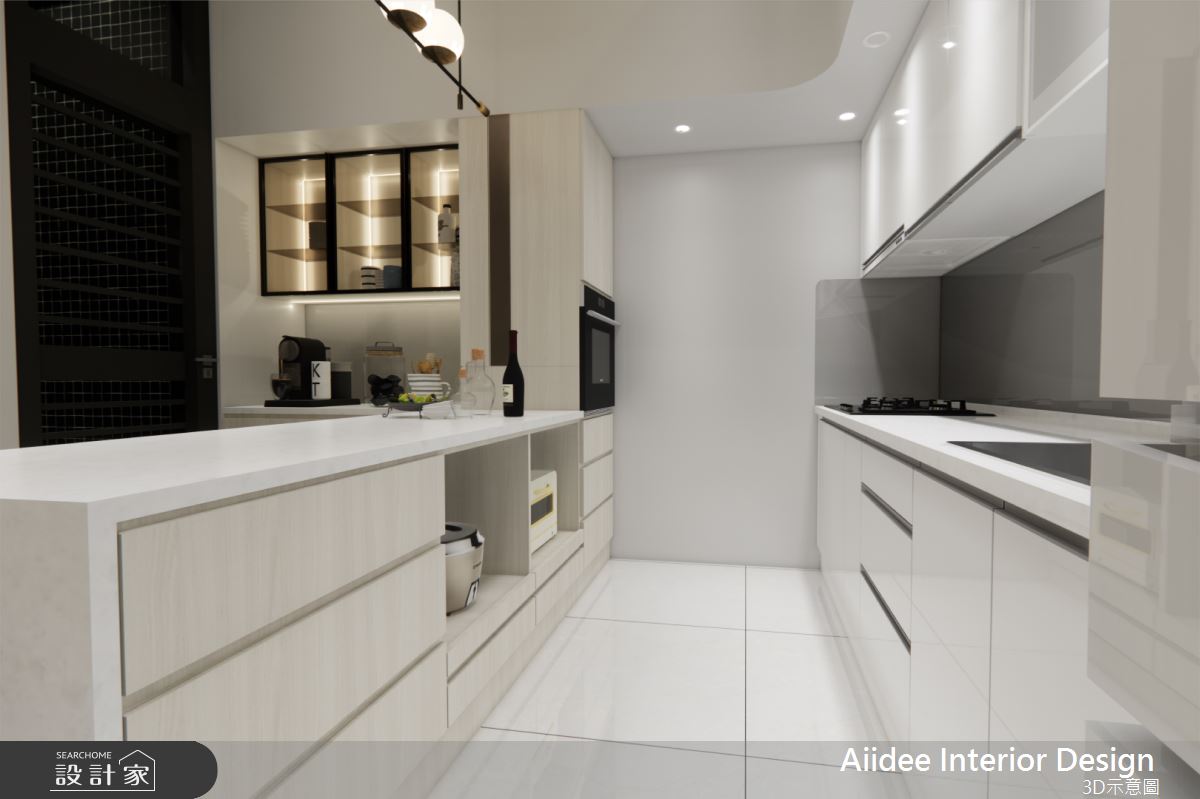 25坪新成屋(5年以下)＿輕奢風廚房中島案例圖片＿艾迪室內裝修設計有限公司 AIIDEE Design＿艾迪11_屏東龍泉透天宅_25坪輕奢風_高雄室內設計之8