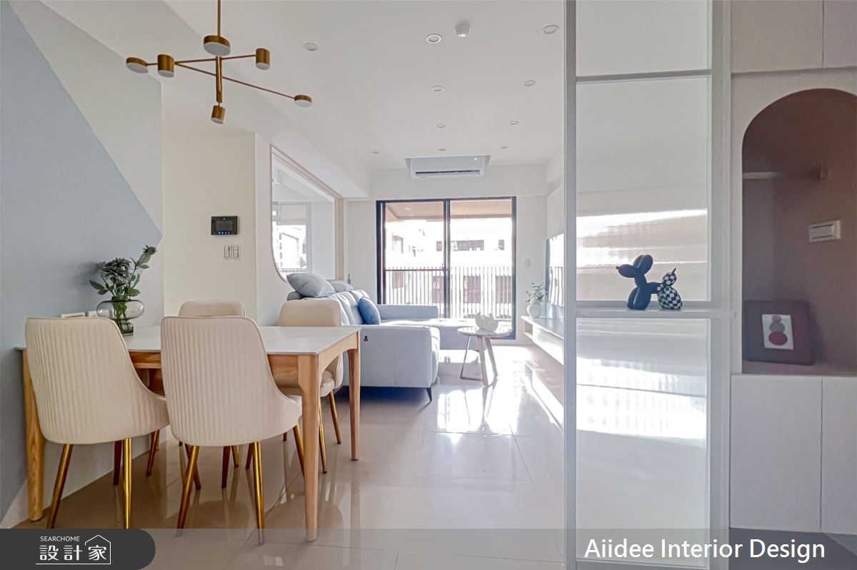 20坪新成屋(5年以下)＿北歐現代明亮風玄關客廳餐廳案例圖片＿艾迪室內裝修設計有限公司 AIIDEE Design＿艾迪15_高雄武廟園芯_20坪北歐現代明亮風_高雄室內設計之2