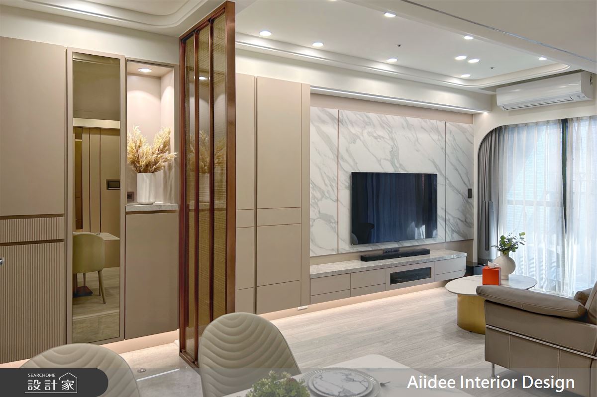 25坪新成屋(5年以下)＿現代美式輕奢風玄關客廳餐廳案例圖片＿艾迪室內裝修設計有限公司 AIIDEE Design＿艾迪17_京城文學院_25坪現代美式輕奢風_高雄室內設計之1