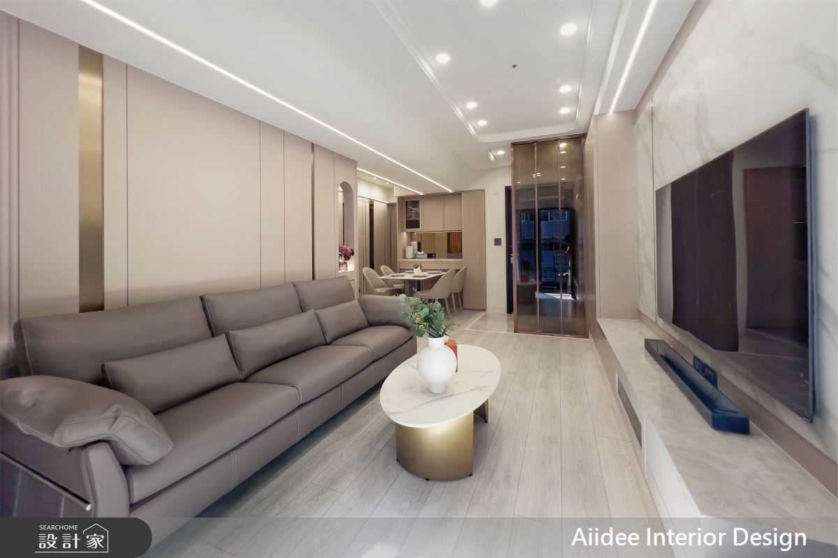 25坪新成屋(5年以下)＿現代美式輕奢風玄關客廳餐廳案例圖片＿艾迪室內裝修設計有限公司 AIIDEE Design＿艾迪17_京城文學院_25坪現代美式輕奢風_高雄室內設計之4