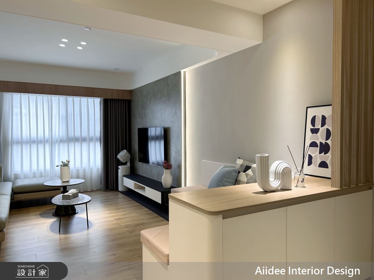 23坪新成屋(5年以下)＿現代簡約風玄關客廳案例圖片＿艾迪室內裝修設計有限公司 AIIDEE Design＿艾迪18_大寮大橘新加坡A2戶_23坪現代簡約風_高雄室內設計之3