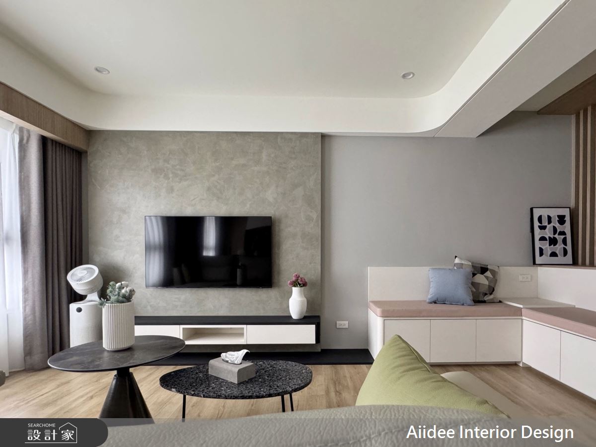 23坪新成屋(5年以下)＿現代簡約風客廳臥榻案例圖片＿艾迪室內裝修設計有限公司 AIIDEE Design＿艾迪18_大寮大橘新加坡A2戶_23坪現代簡約風_高雄室內設計之2