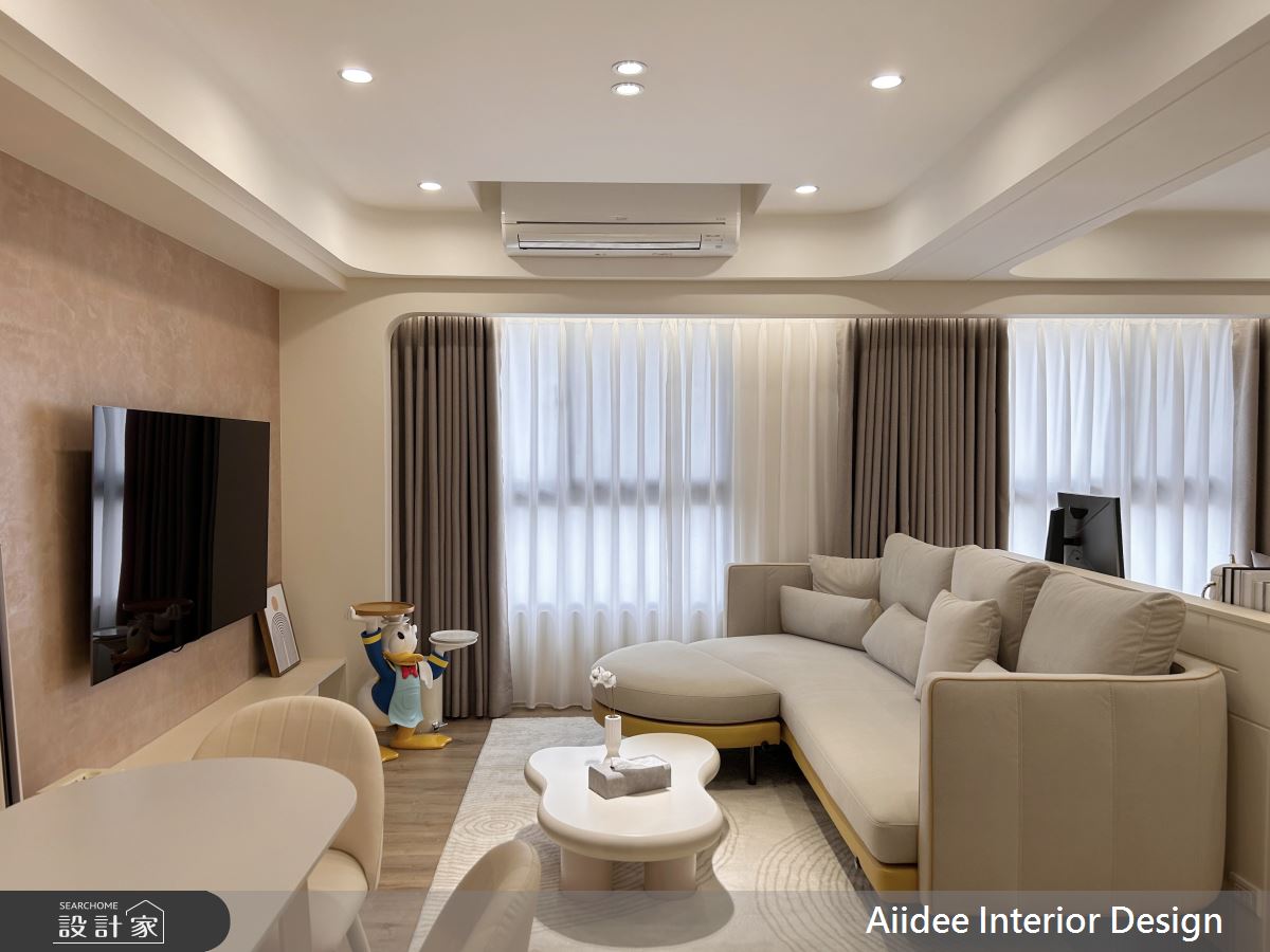 23坪新成屋(5年以下)＿現代簡約風客廳餐廳案例圖片＿艾迪室內裝修設計有限公司 AIIDEE Design＿艾迪19_大寮大橘新加坡A1戶_23坪現代簡約風_高雄室內設計之4