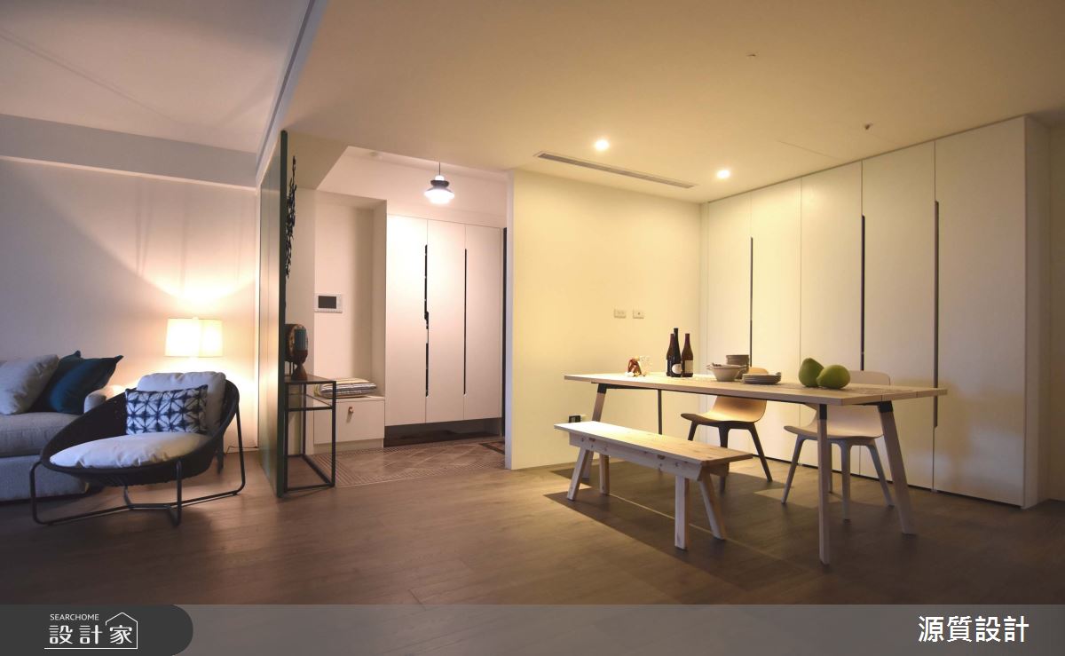 41坪新成屋(5年以下)＿混搭風玄關客廳餐廳案例圖片＿源質室內裝修設計工程＿源質_宏盛新世界_淡水區之1