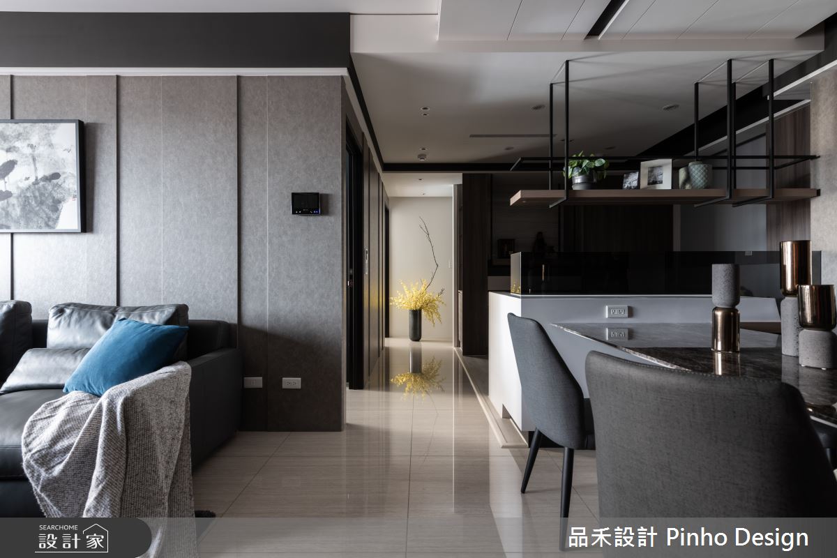 36坪新成屋(5年以下)＿奢華風客廳餐廳書房走廊工作區案例圖片＿品禾設計＿品禾設計06_36坪奢華風之9