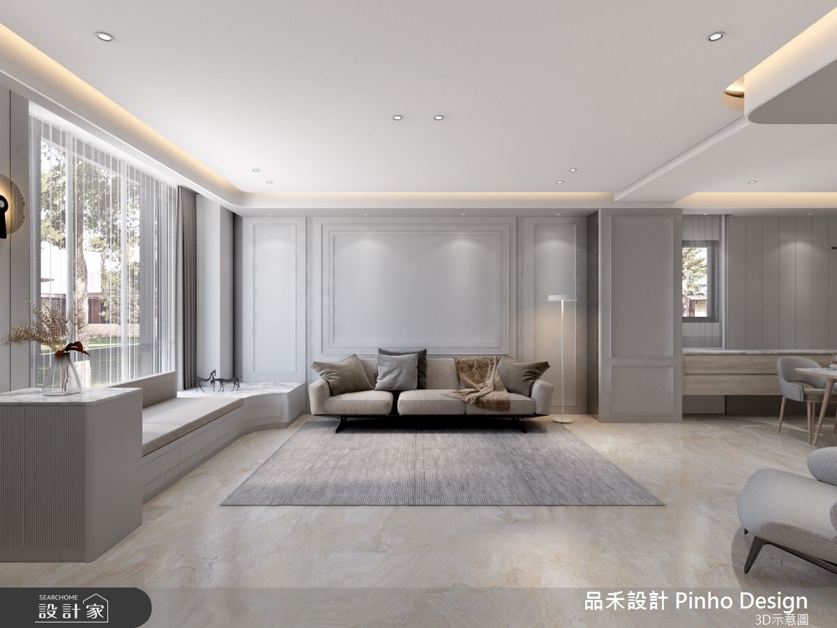 80坪新成屋(5年以下)＿美式風客廳臥榻案例圖片＿品禾設計＿品禾設計07_80坪美式風之2