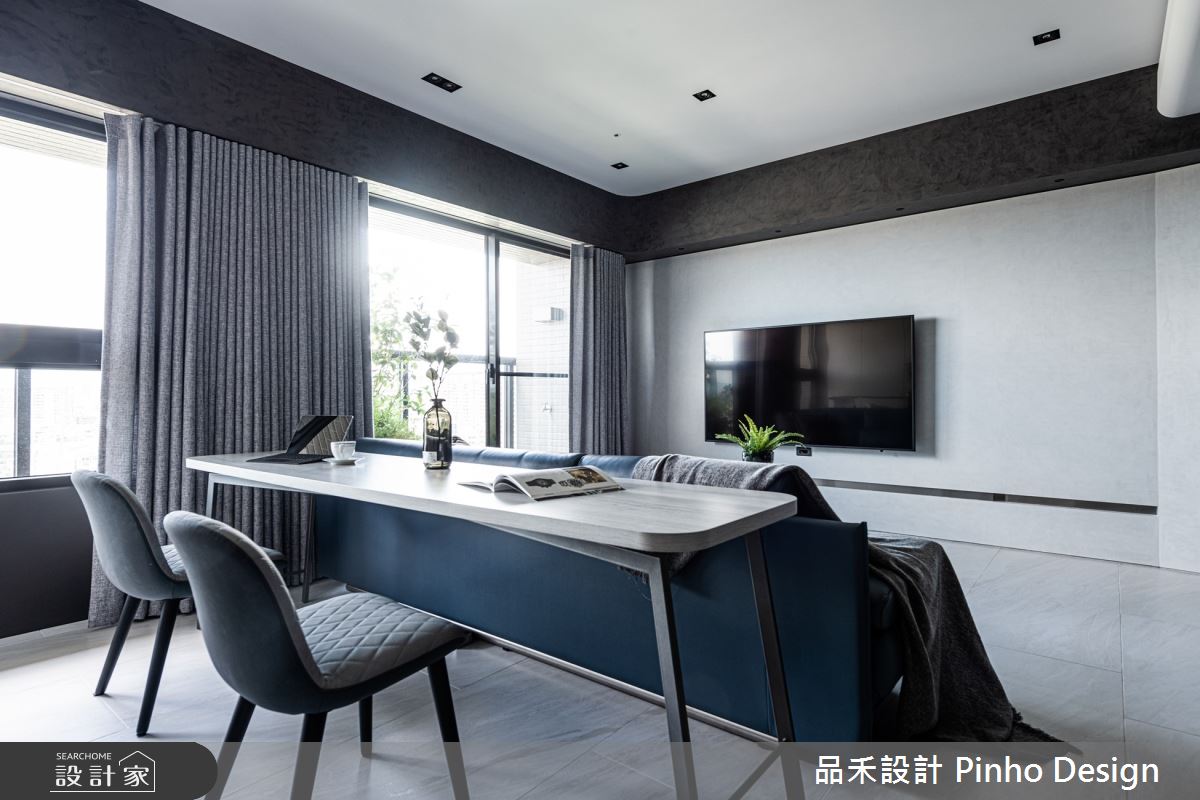 33坪新成屋(5年以下)＿現代風客廳書房工作區案例圖片＿品禾設計＿品禾設計11_33坪現代風之10