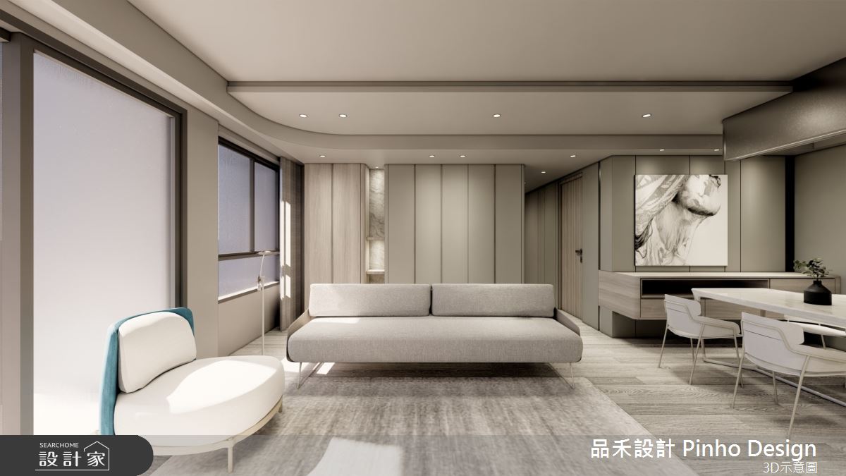 45坪新成屋(5年以下)＿簡約風客廳餐廳案例圖片＿品禾設計＿品禾設計15_45坪簡約風之5