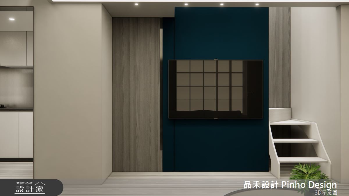 35坪新成屋(5年以下)＿簡約風客廳樓梯案例圖片＿品禾設計＿品禾設計18_35坪簡約風之16