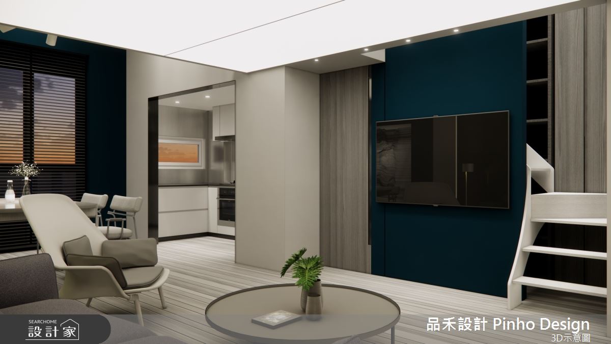 35坪新成屋(5年以下)＿簡約風客廳餐廳廚房樓梯案例圖片＿品禾設計＿品禾設計18_35坪簡約風之11