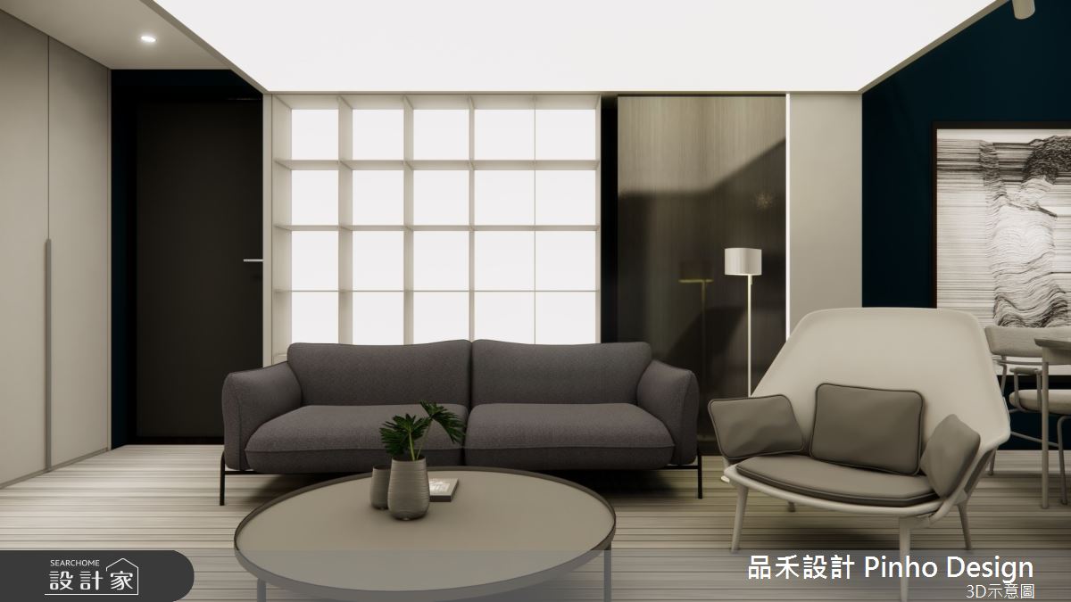35坪新成屋(5年以下)＿簡約風客廳案例圖片＿品禾設計＿品禾設計18_35坪簡約風之3