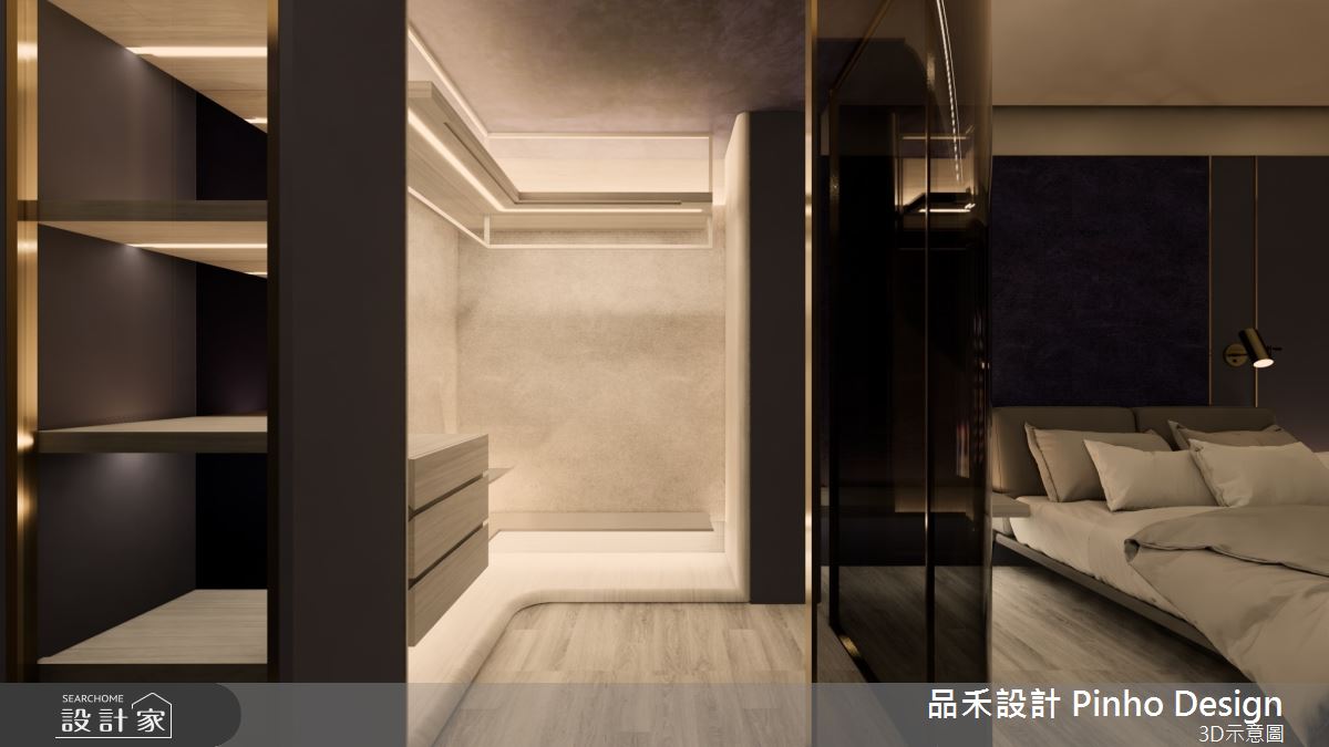 130坪新成屋(5年以下)＿簡式奢華風臥室更衣間案例圖片＿品禾設計＿品禾設計19_130坪簡式奢華風之13