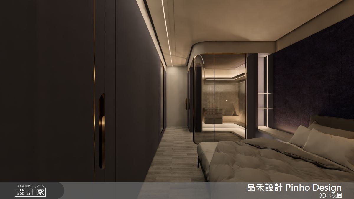 130坪新成屋(5年以下)＿簡式奢華風臥室更衣間案例圖片＿品禾設計＿品禾設計19_130坪簡式奢華風之20