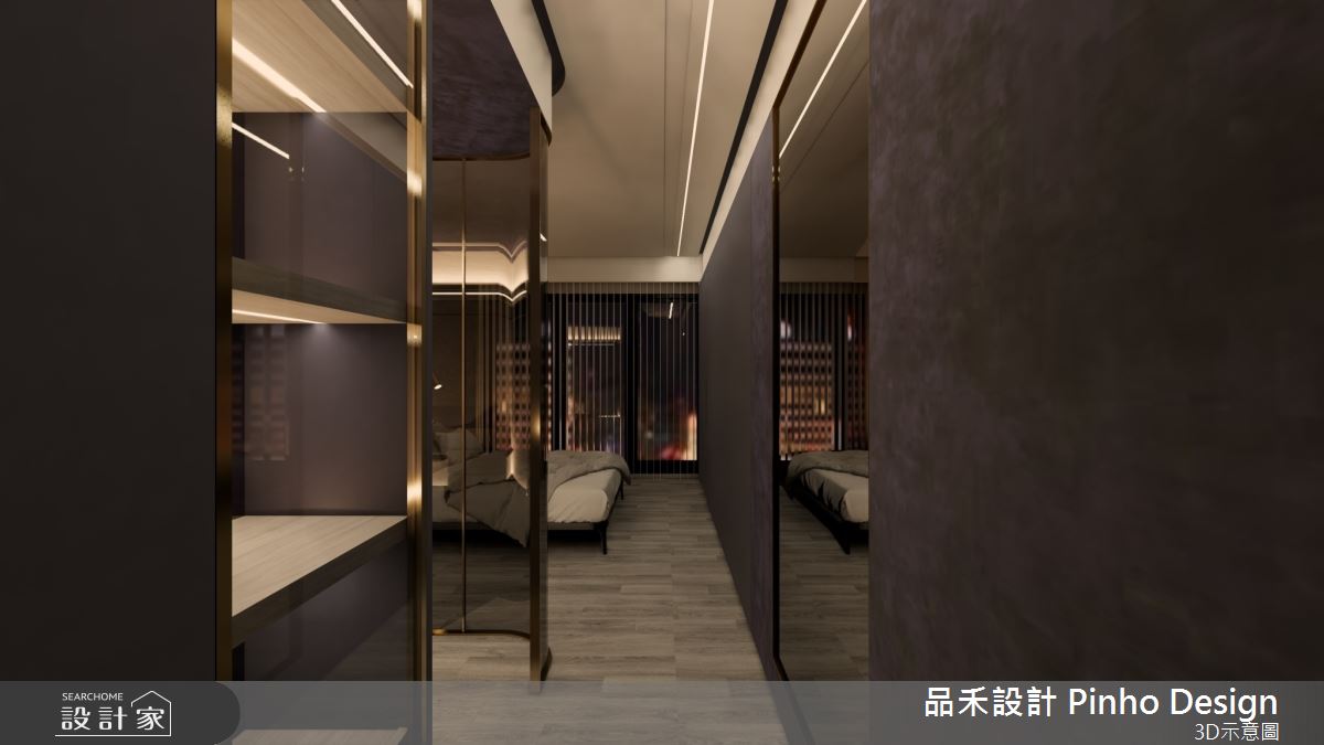 130坪新成屋(5年以下)＿簡式奢華風臥室更衣間案例圖片＿品禾設計＿品禾設計19_130坪簡式奢華風之12