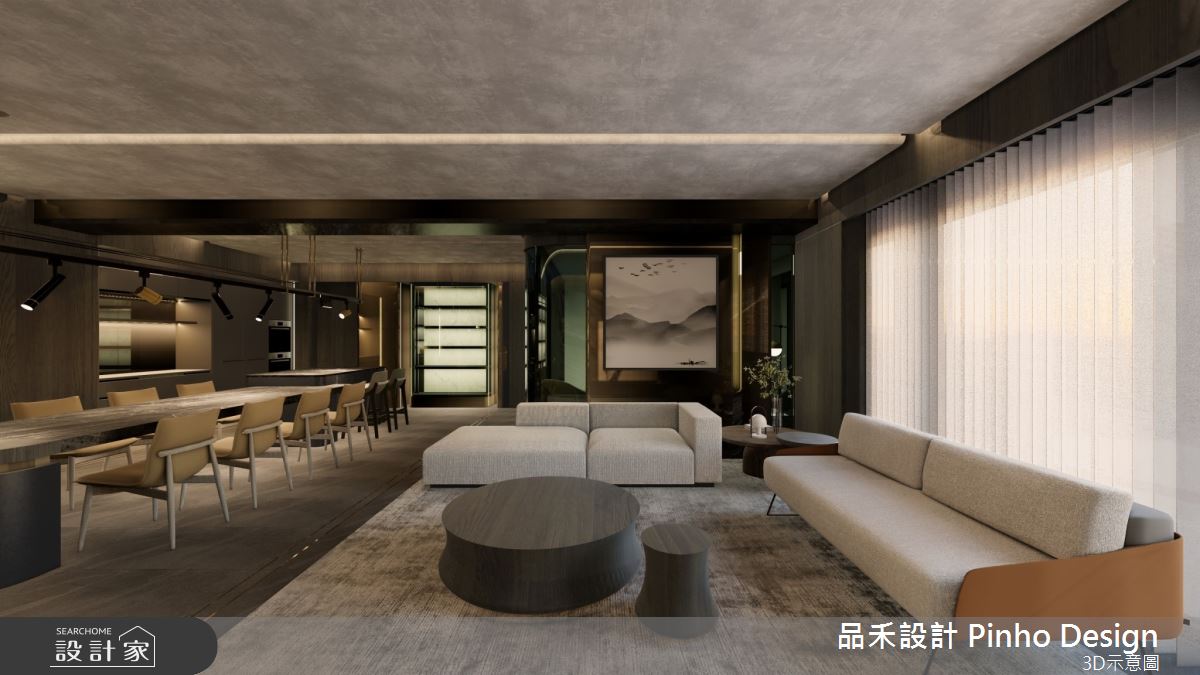 130坪新成屋(5年以下)＿簡式奢華風客廳餐廳案例圖片＿品禾設計＿品禾設計19_130坪簡式奢華風之5