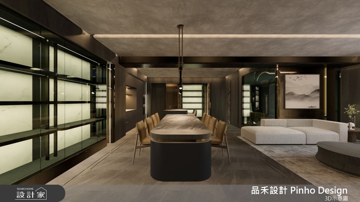 130坪新成屋(5年以下)＿簡式奢華風客廳餐廳案例圖片＿品禾設計＿品禾設計19_130坪簡式奢華風之3