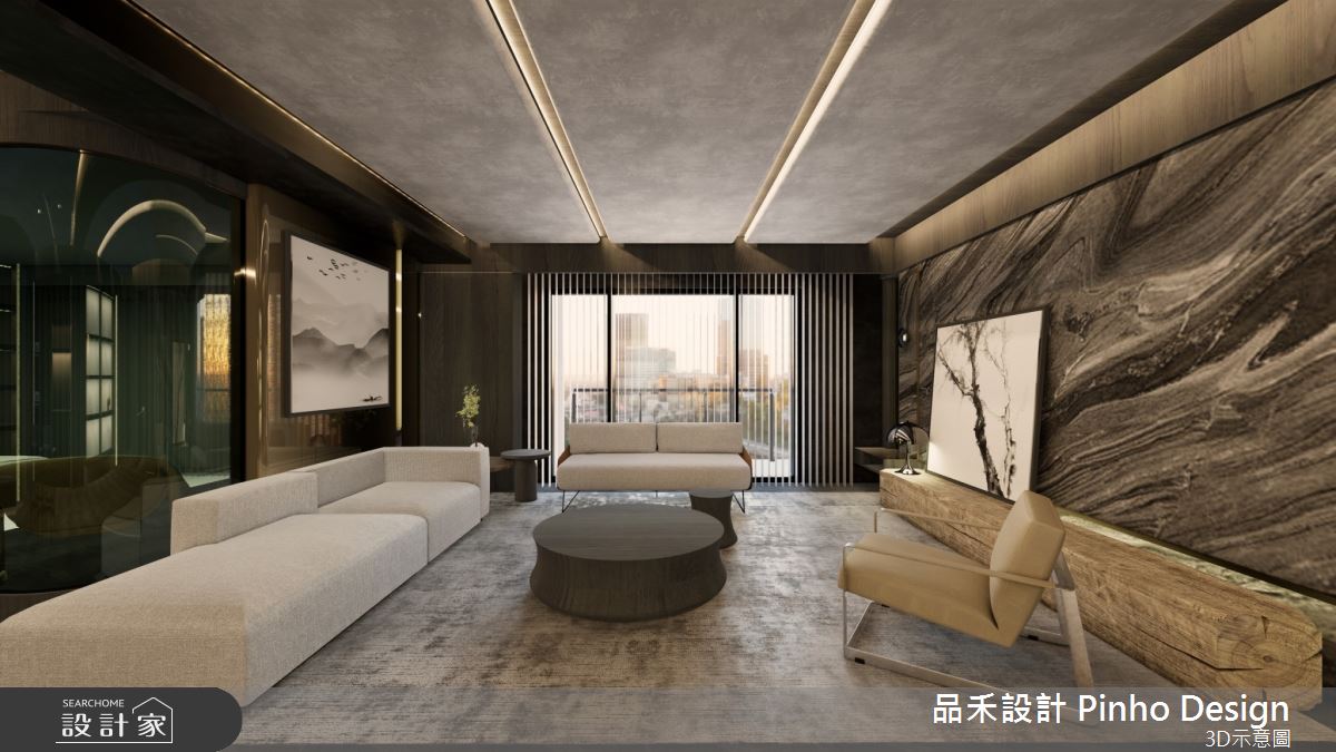 130坪新成屋(5年以下)＿簡式奢華風客廳案例圖片＿品禾設計＿品禾設計19_130坪簡式奢華風之7