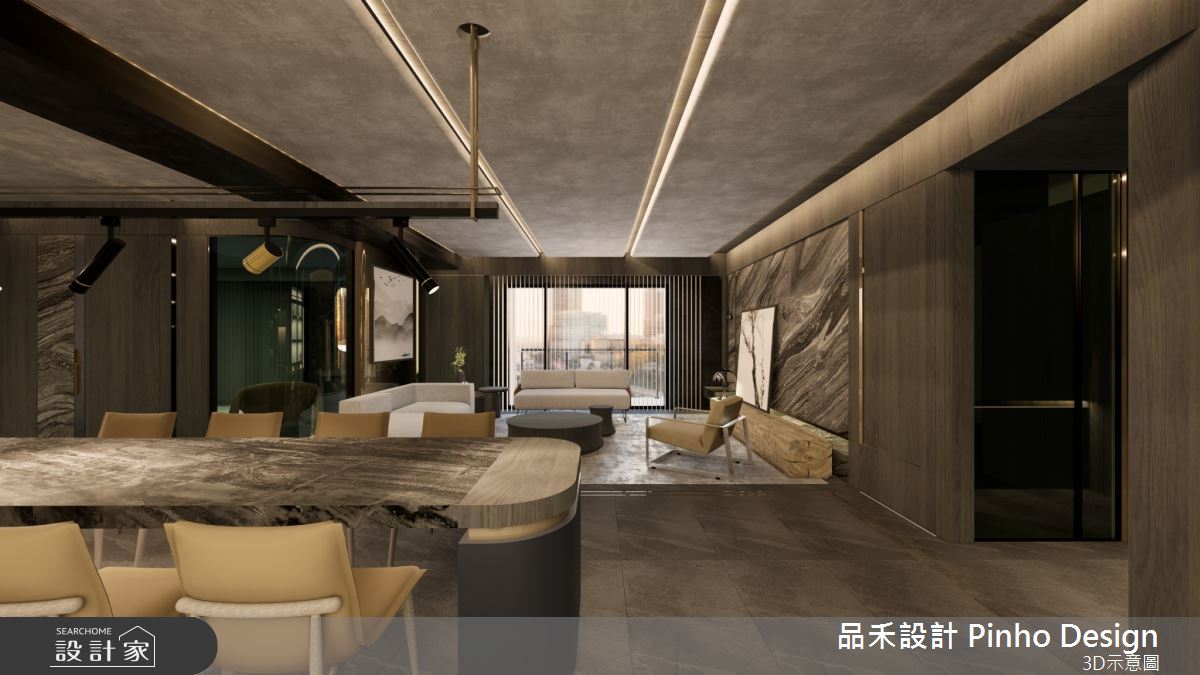 130坪新成屋(5年以下)＿簡式奢華風客廳餐廳案例圖片＿品禾設計＿品禾設計19_130坪簡式奢華風之6