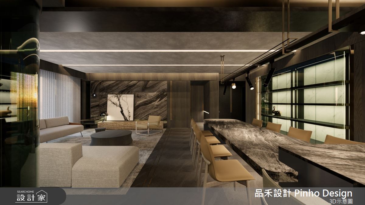 130坪新成屋(5年以下)＿簡式奢華風客廳餐廳案例圖片＿品禾設計＿品禾設計19_130坪簡式奢華風之9