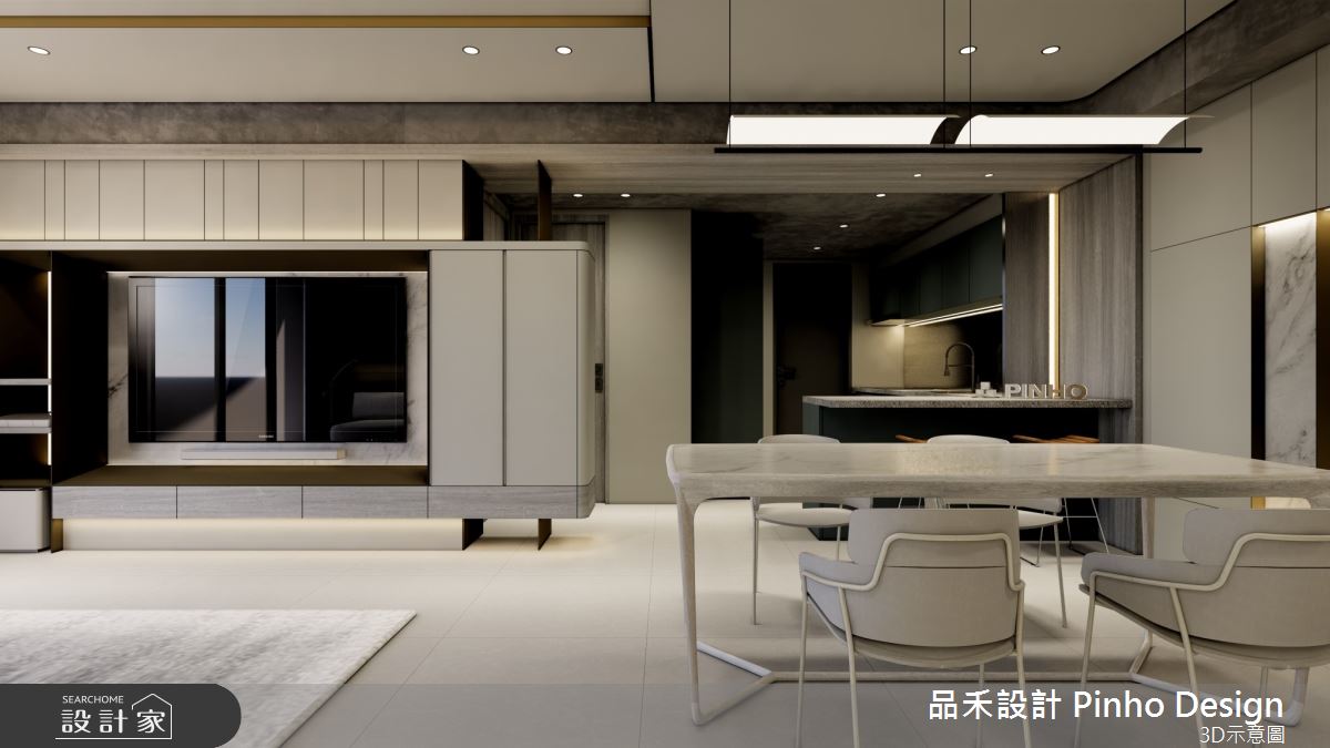 50坪新成屋(5年以下)＿簡約風客廳餐廳案例圖片＿品禾設計＿品禾設計21_50坪簡約風之5