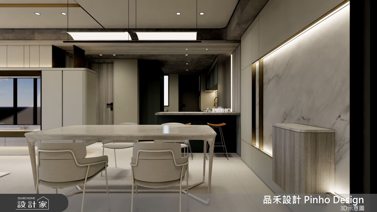 50坪新成屋(5年以下)＿簡約風餐廳吧檯案例圖片＿品禾設計＿品禾設計21_50坪簡約風之6
