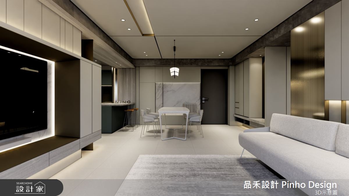 50坪新成屋(5年以下)＿簡約風玄關客廳餐廳吧檯案例圖片＿品禾設計＿品禾設計21_50坪簡約風之8