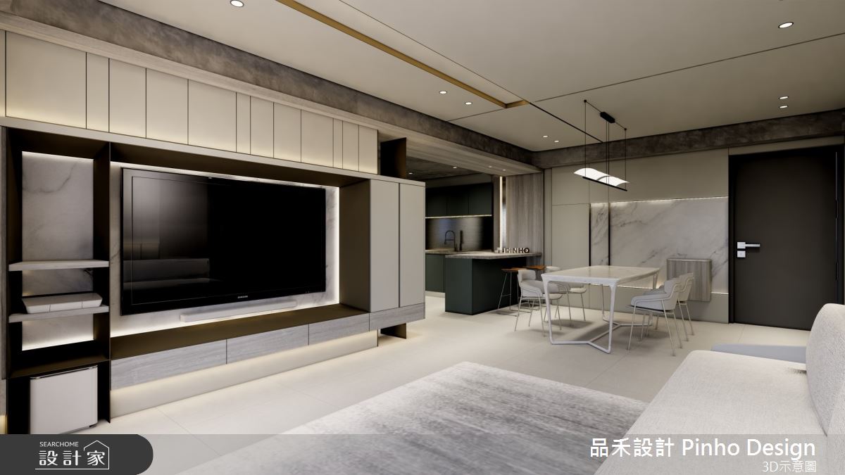 50坪新成屋(5年以下)＿簡約風客廳餐廳廚房吧檯案例圖片＿品禾設計＿品禾設計21_50坪簡約風之7