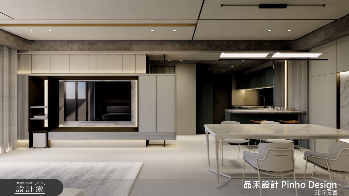 50坪新成屋(5年以下)＿簡約風客廳餐廳廚房吧檯案例圖片＿品禾設計＿品禾設計21_50坪簡約風之4