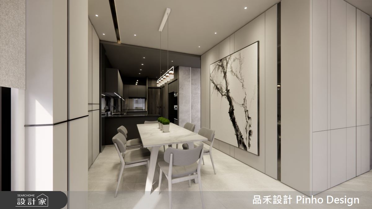 180坪新成屋(5年以下)＿簡約風餐廳廚房中島案例圖片＿品禾設計＿品禾設計22_180坪簡約風之13