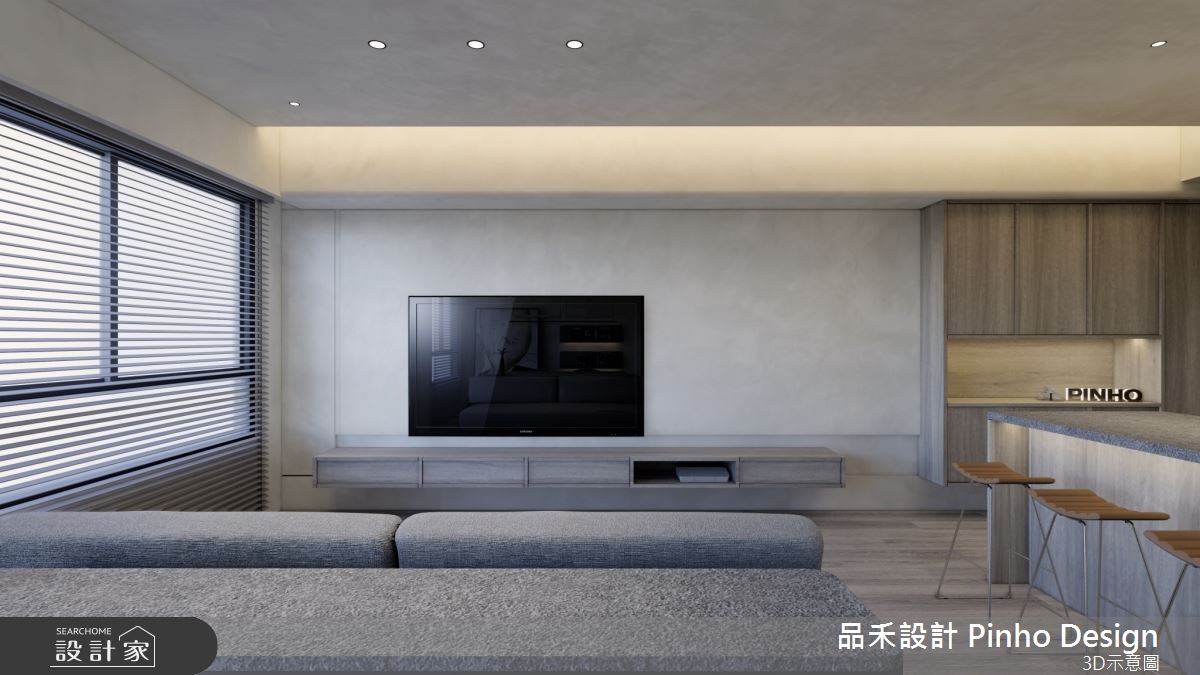 38坪新成屋(5年以下)＿侘寂風客廳吧檯案例圖片＿品禾設計＿品禾設計24_38坪侘寂風之14