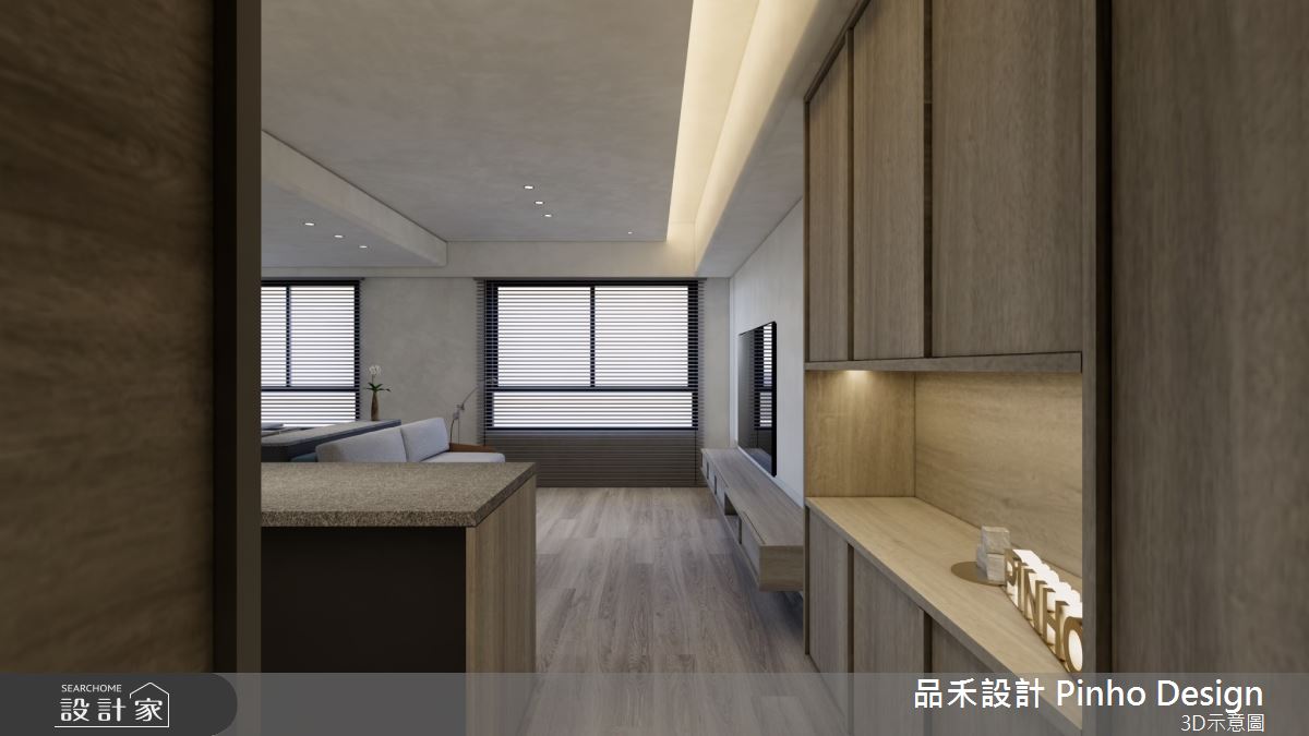 38坪新成屋(5年以下)＿侘寂風玄關客廳案例圖片＿品禾設計＿品禾設計24_38坪侘寂風之12