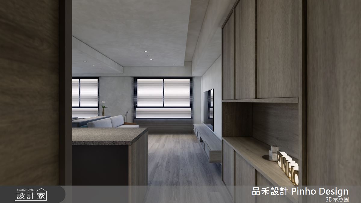 38坪新成屋(5年以下)＿侘寂風玄關客廳案例圖片＿品禾設計＿品禾設計24_38坪侘寂風之1