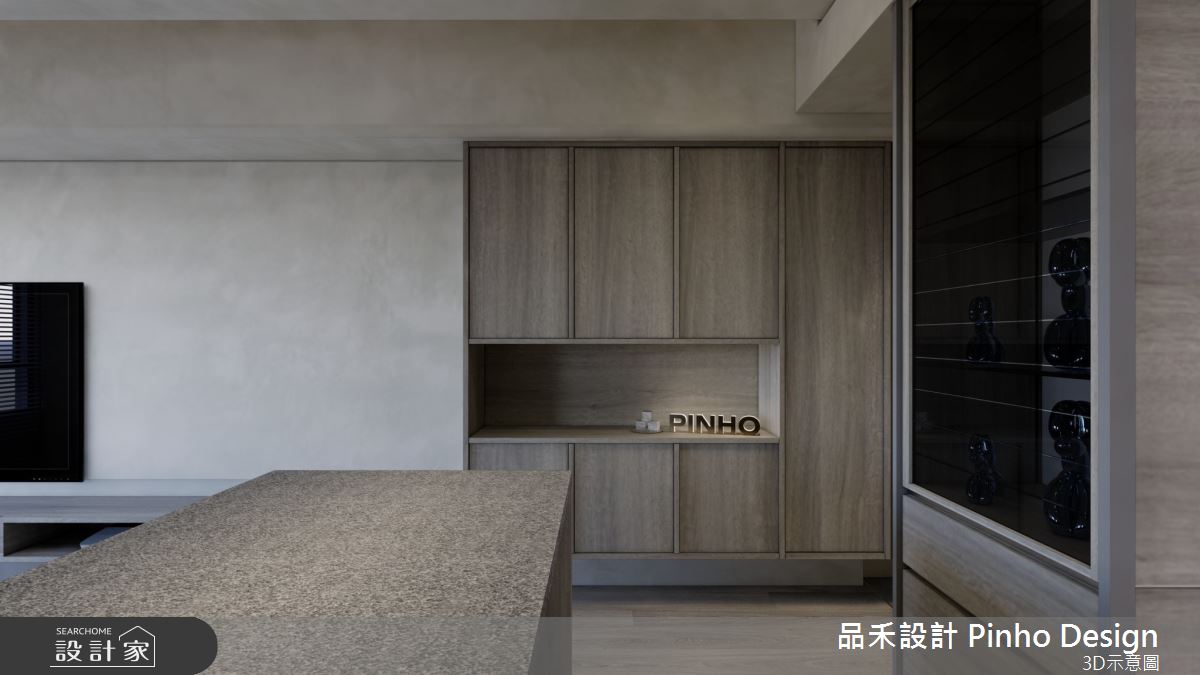 38坪新成屋(5年以下)＿侘寂風玄關吧檯案例圖片＿品禾設計＿品禾設計24_38坪侘寂風之2