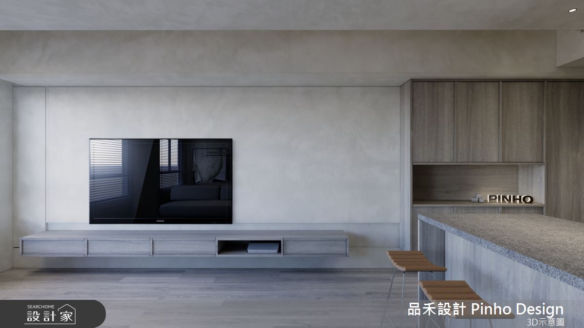 38坪新成屋(5年以下)＿侘寂風客廳吧檯案例圖片＿品禾設計＿品禾設計24_38坪侘寂風之3