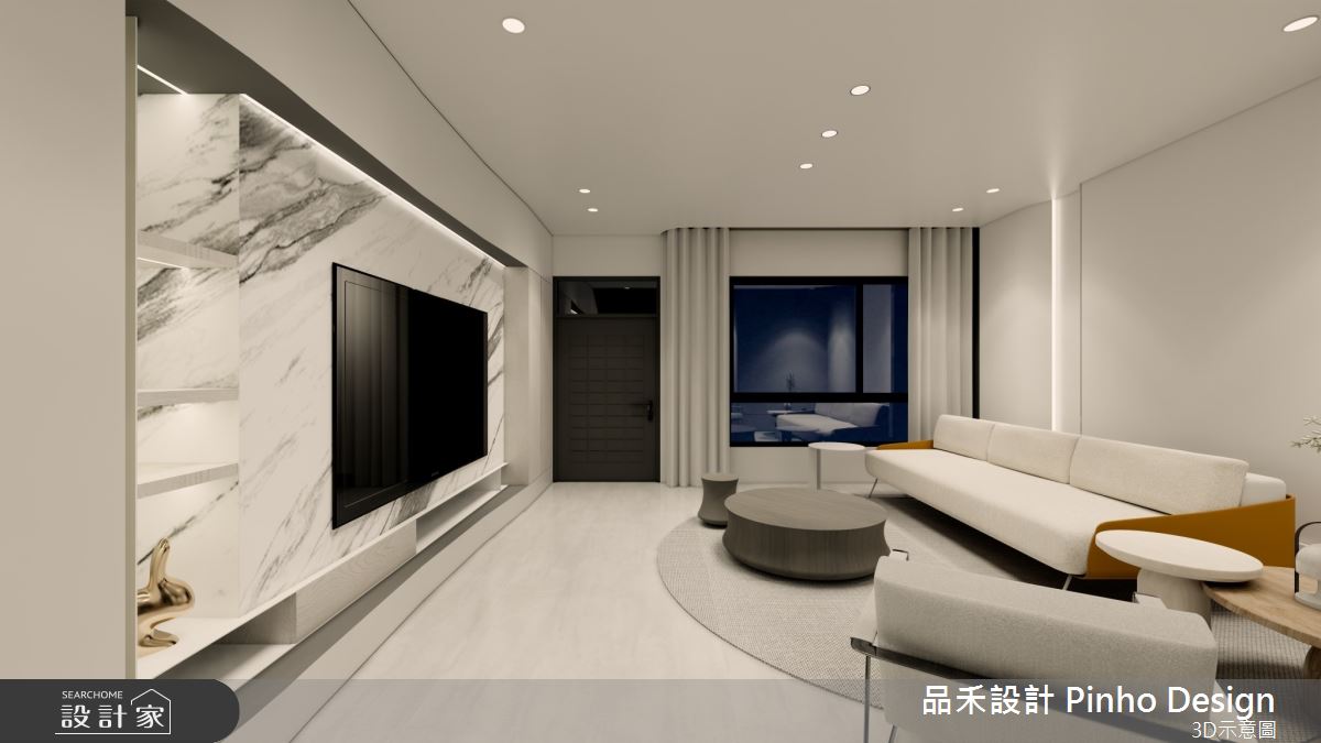 110坪新成屋(5年以下)＿簡約風客廳案例圖片＿品禾設計＿品禾設計25_110坪簡約風之14